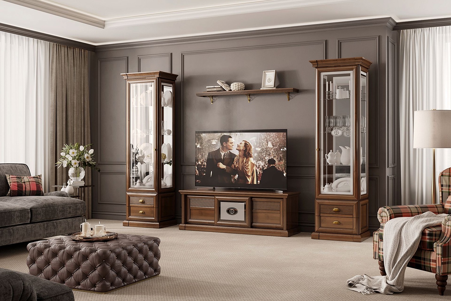 Тумбы под телевизор - изображение №5 "Тумба Изотта под телевизор с раздвижными дверцами"  на www.Angstrem-mebel.ru